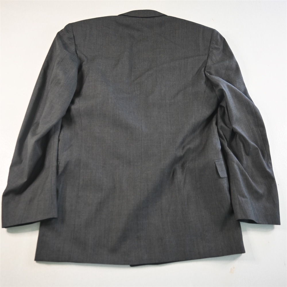 Vtg USA Double Breasted 42L Gray Sharkskin Wool Blazer Suit Jacket Sport Coat - Picture 12 of 12